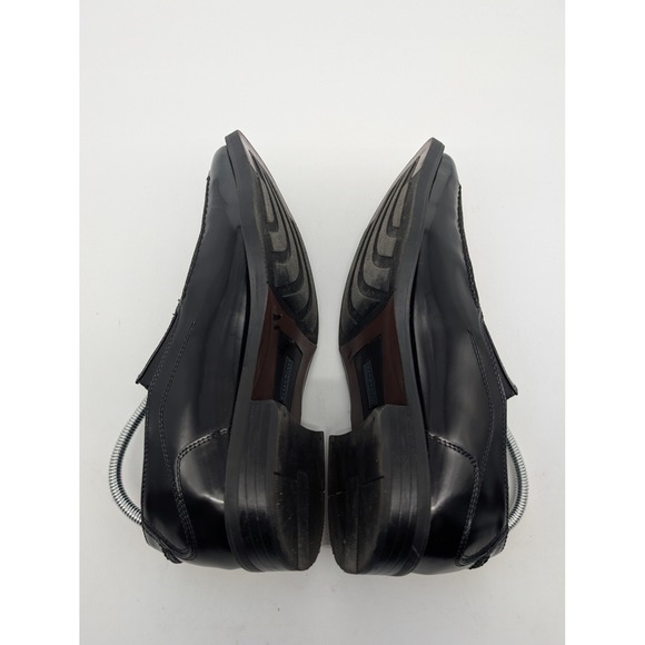 Bacco Bucci Studio Mens Black Leather Square Toe Slip On Loafer Dress Shoes 11.5 - Picture 5 of 14